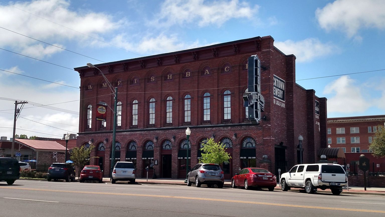 Historic brick commercial building on a street in downtown Fort Smith, Arkansas