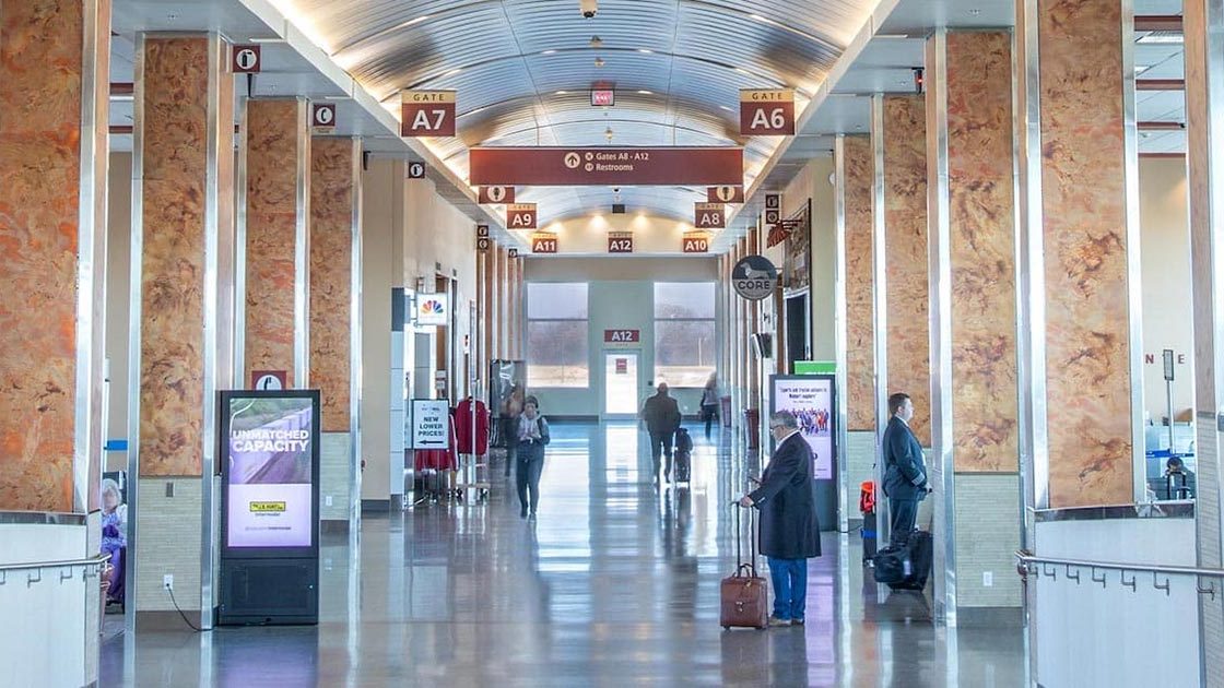 Concourse inside Northwest Arkansas National Airport (XNA)